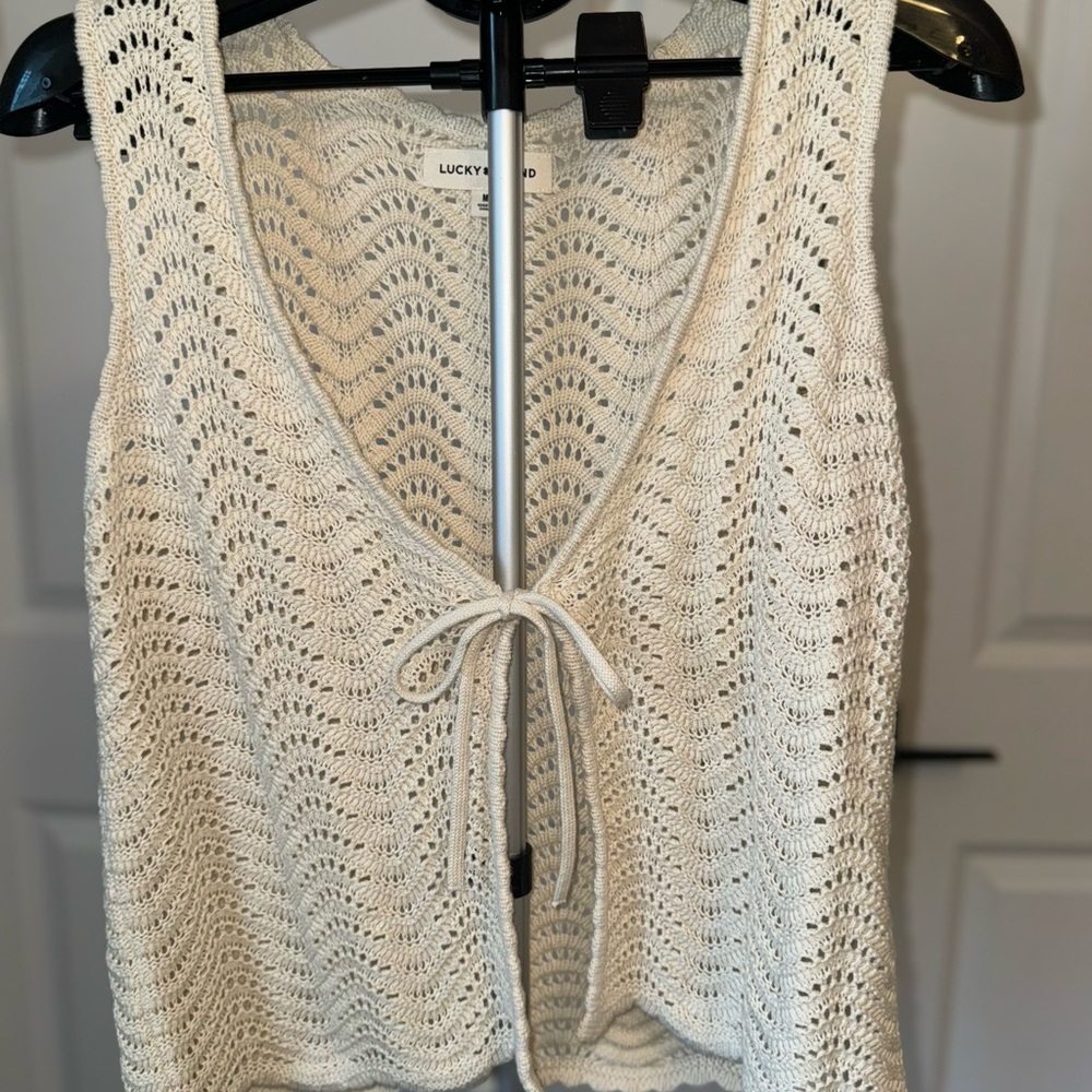 Lucky Brand Ivory Knit Sweater Vest- Medium